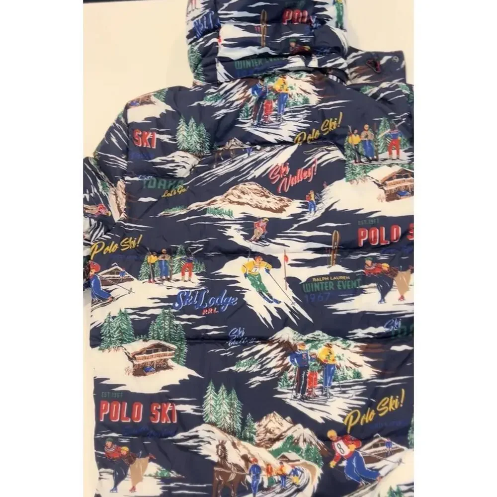 $398 Polo Ralph Lauren Water Repellent Graphic Ski Print 700 Down Jacket Coat S